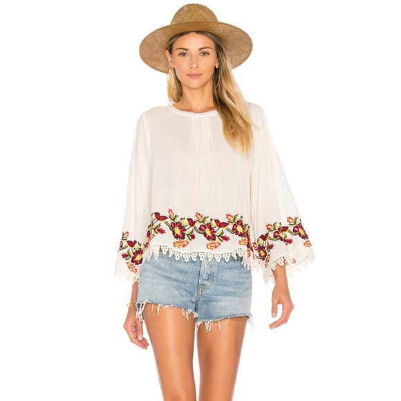 Velvet by Graham & Spencer Tops - Velvet by Graham Jeslyn Embroidered blouse